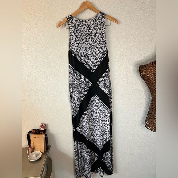 Soma XS black and White Patterned Maxi Dress ORIGIN SCARF BLACK quiet luxury - Picture 5 of 5